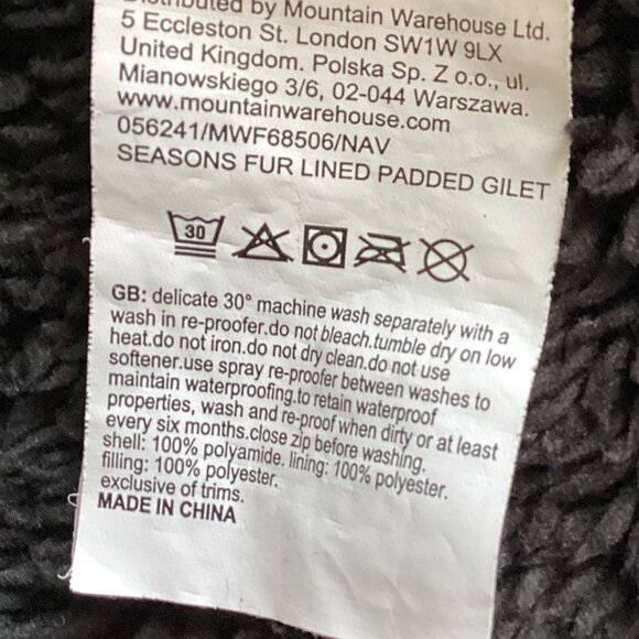 Mountain Warehouse Women's Blue Puffer Vest Size M Thermal Lined Pockets Warm - Picture 6 of 6